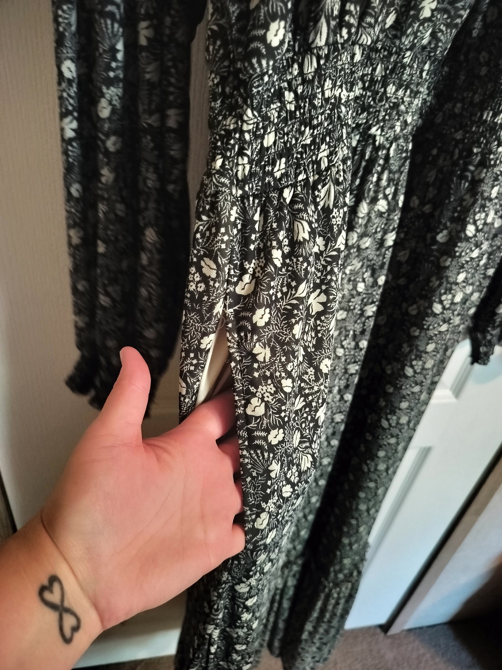 Knox Rose Black Floral Long Sleeve Maxi Dress - Size XXL - Picture 4 of 5